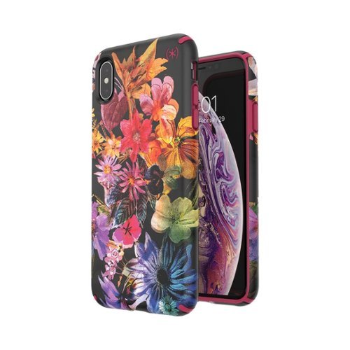 Speck - Presidio INKED Case for Apple® iPhone® XS Max - Digital Floral/Cerise Red