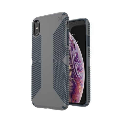 Speck - Presidio Grip Case for Apple® iPhone® XS Max - Graphite Gray/Charcoal Gray-Angle_Standard 