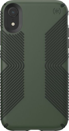 Speck - Presidio Grip Case for Apple® iPhone® XR - Dusty Green/Brunswick Black-Front_Standard 