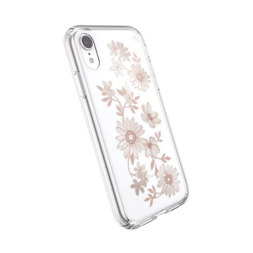 Speck Presidio Clear + Print Case for Apple iPhone XR - Clear/Fairytale Floral Reach Gold WORLDWIDE DELIVERY