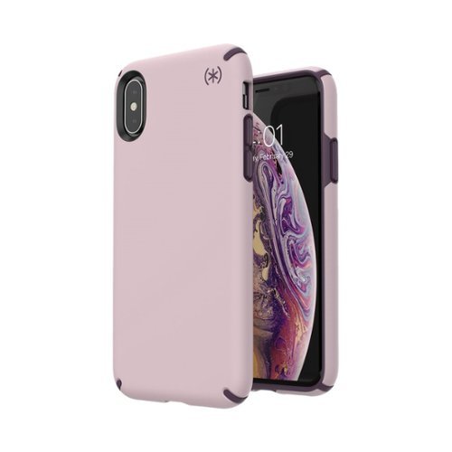 Speck - Presidio Pro Case for Apple® iPhone® X and XS - Vintage Purple/Meadow Pink-Angle_Standard 