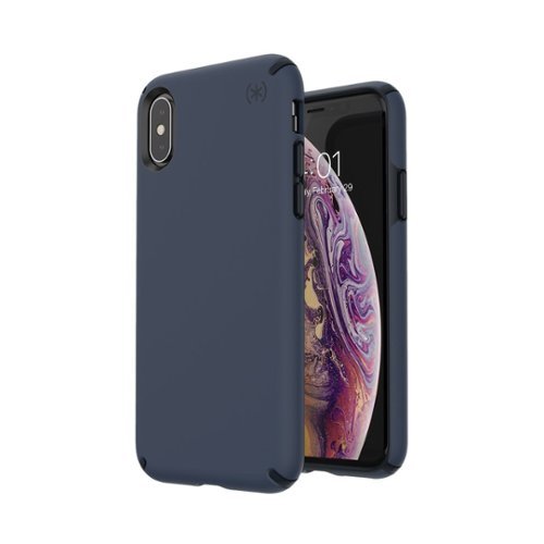 Speck - Presidio Pro Case for Apple® iPhone® X and XS - Carbon Black/Eclipse Blue-Angle_Standard 