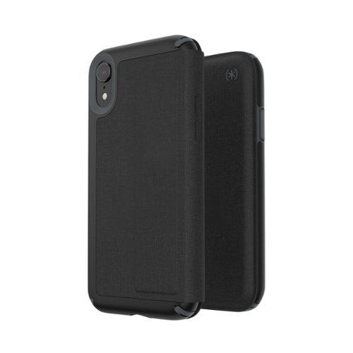 Speck Presidio Folio Case for Apple iPhone XR - Black/Slate Gray/Heathered Black WORLDWIDE DELIVERY