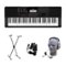 Casio - Full-Size Keyboard with 61 Velocity-Sensitive Keys - Black-Front_Standard
