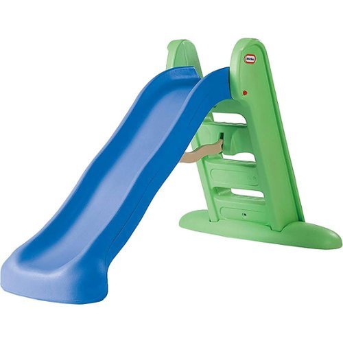 Little Tikes Easy Store Large Playground Slide with Folding for Easy Storage  Outdoor Indoor Active Play  Blue and Green- For Kids Toddlers Boys Girls Ages 2 to 6 Year old