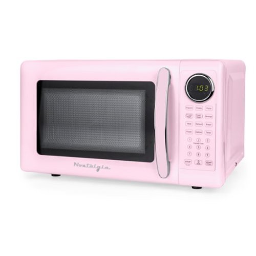 Nostalgia - Retro 0.7 cu. ft. Countertop Microwave - Pink-Front_Standard 