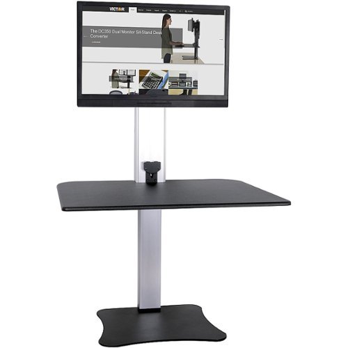 Victor - High Rise Electric Height Adjustable Standing Desk Workstation - Black, Aluminum