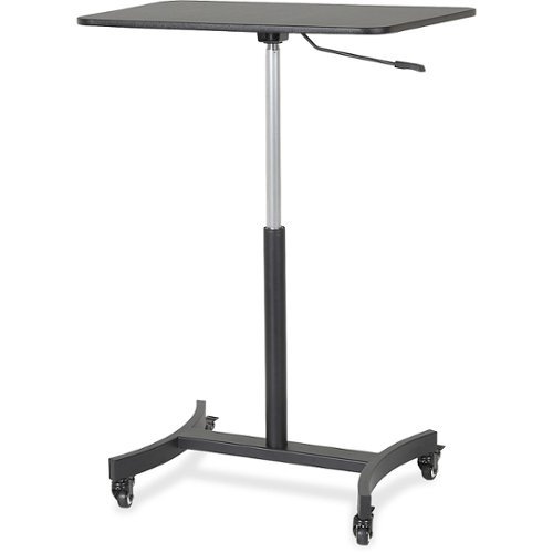 Victor - High Rise Rectangle Polyvinyl Chloride (PVC) Table Desk - Silver/Black