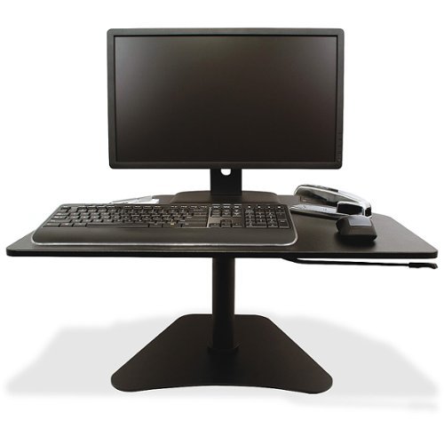 Victor - High Rise Adjstble Stand-Up Desk Converter - Black-Front_Standard 