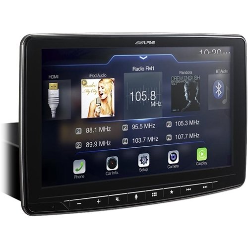 Alpine - In-Dash Digital Media Receiver - Built-in Bluetooth - Satellite Radio-ready - Black