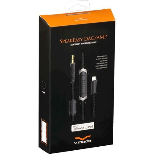 V-MODA SpeakEasy 4.4' Lightning-to-3.5mm Audio Cable - Black BUY IN EUROPE