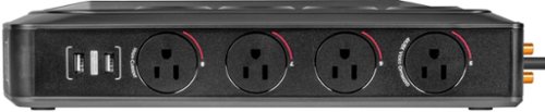 AudioQuest - PowerQuest 8-Outlet/4-USB Surge Protector - Negro/Plata