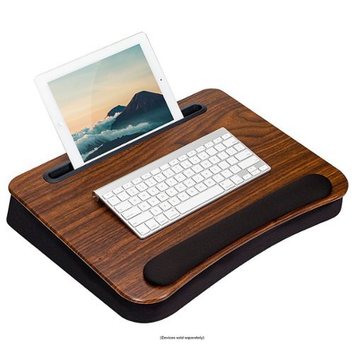LapGear - Smart-e Pro Memory Foam Lap Desk for 17.3" Laptop or Tablet - Espresso Woodgrain