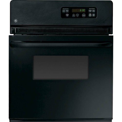 GE - 24" Built-In Single Electric Wall Oven - Black on black
