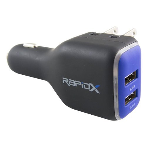 Image of RapidX - DualX Vehicle/Wall USB Charger - Blue