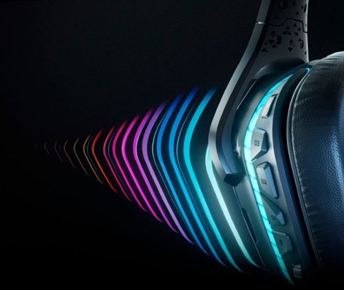 Logitech - G935 Wireless 7.1 Surround Sound Over-the-Ear Gaming Headset for PC with LIGHTSYNC RGB Lighting - Black/Blue