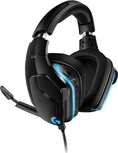 Logitech - G635 Wired Gaming Headset for PC - Black/Blue-Front_Standard
