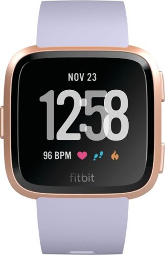 Fitbit - Versa Smartwatch - Periwinkle/Rose Gold-Front_Standard 