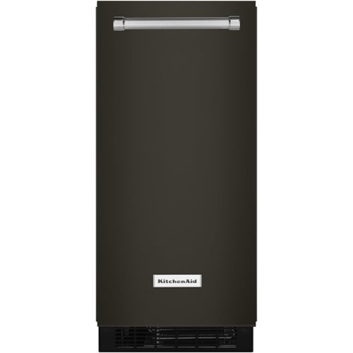 KitchenAid - 15" 22.8-Lb. Built-In Icemaker - Black stainless steel