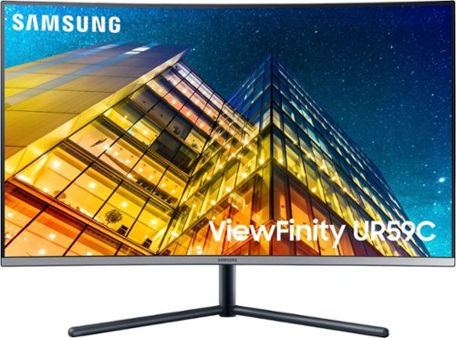 Samsung - 31.5" LCD Curved 4K UHD Monitor (HDMI) - Dark Blue Gray