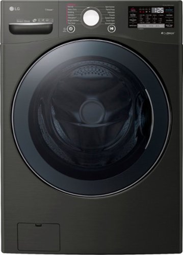 LG - 4.5 Cu. Ft. High-Efficiency Stackable Smart Front Load Washer with Steam and TurboWash 360 Technology - Black steel