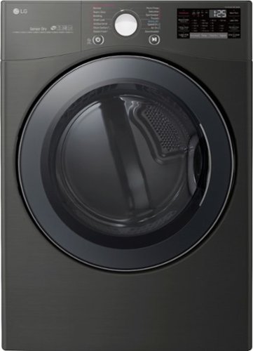 LG - 7.4 Cu. Ft. Stackable Smart Electric Dryer with Steam and Sensor Dry - Black steel