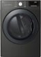 LG - 7.4 Cu. Ft. Stackable Smart Gas Dryer with Steam and Sensor Dry - Black Steel-Front_Standard