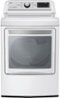 LG - 7.3 Cu. Ft. Smart Electric Dryer with Sensor Dry - White-Front_Standard 