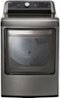 LG - 7.3 Cu. Ft. Smart Gas Dryer with Sensor Dry - Graphite Steel-Front_Standard