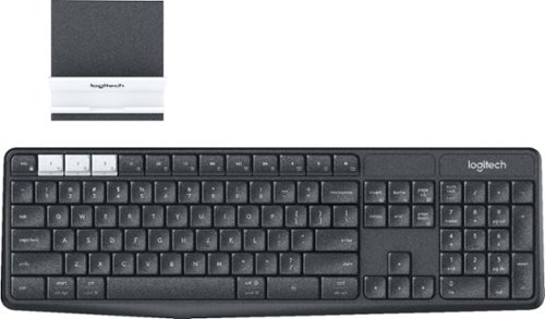 Logitech - K375s Multi-Device Wireless Keyboard with Mobile Device Stand - Graphite/Off-White-Front_Standard