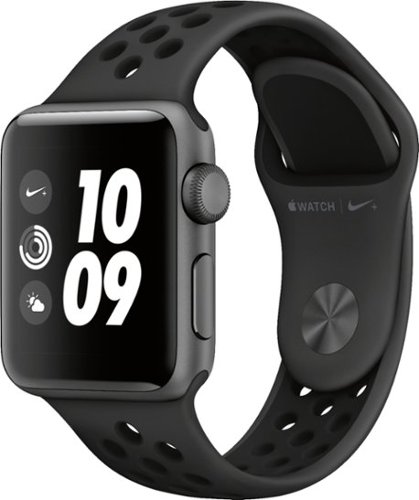GS Cert Refurb Apple Watch Nike+ Series 3 (GPS) 38mm Space Gray Aluminum Case w Nike Sport Band - Space Gray - (2017) - Space Gray Aluminum - (2017)-Left_Standard 
