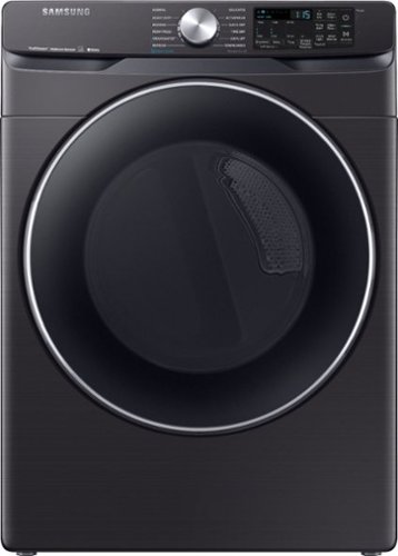 Samsung - 7.5 Cu. Ft. Stackable Smart Gas Dryer with Steam and Sensor Dry - Black stainless steel