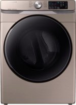 Samsung - 7.5 Cu. Ft. Stackable Gas Dryer with Steam and Sensor Dry - Champagne - Front_Standard