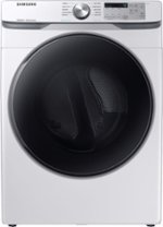 Samsung - 7.5 Cu. Ft. Stackable Electric Dryer with Steam and Sensor Dry - White - Front_Standard