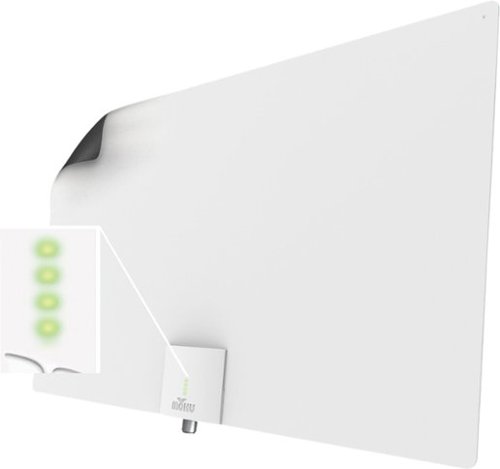 Mohu - Leaf Supreme Pro Indoor Amplified HDTV Antenna 65-Mile Range - Black/White