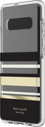 kate spade new york - Defensive Hardshell Case for Samsung Galaxy S10+ - Park Stripe Black-Front_Standard 