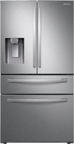 Samsung - 22.6 cu. ft. 4-Door French Door Counter Depth Refrigerator with FlexZone™ Drawer - Stainless steel - Front_Standard