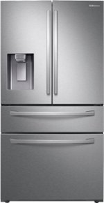 Samsung - 22.4 cu. ft. 4-Door French Door Counter Depth Refrigerator with Food Showcase - Stainless steel - Front_Standard