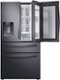 Samsung - 22.4 cu. ft. 4-Door French Door Counter Depth Smart Refrigerator with Food Showcase - Black Stainless Steel-Front_Standard