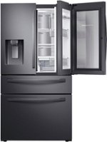 Samsung - 22.4 cu. ft. 4-Door French Door Counter Depth Refrigerator with Food Showcase - Black stainless steel - Front_Standard