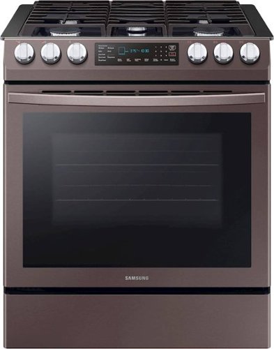 Samsung - 5.8 Cu. Ft. Self-Cleaning Slide-In Gas Convection Range - Tuscan stainless steel