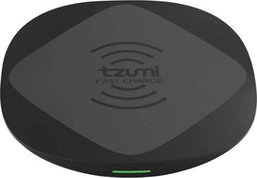 Tzumi - HyperCharge 10W Qi Certified Wireless Charging Pad for iPhone/Android - Black-Front_Standard 