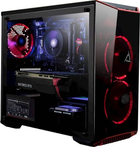 CLX - SET Gaming Desktop - AMD Ryzen 7 2700 - 16GB Memory - NVIDIA GeForce RTX 2060 - 1TB HDD + 120GB SSD - Black/Red-Front_Standard 