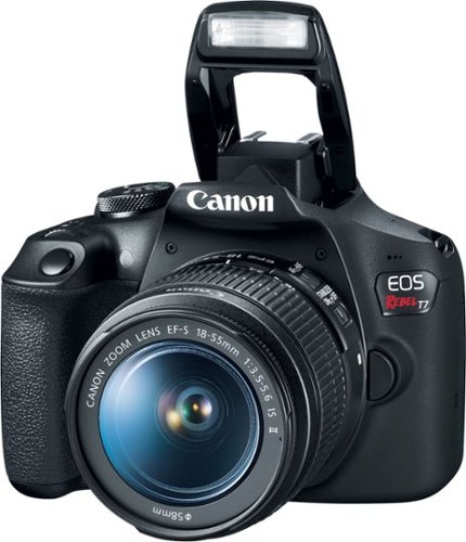 Canon EOS Rebel T7 DSLR Video Two Lens Kit with EF-S 18-55mm and EF 75-300mm Lenses - Black WORLDWIDE DELIVERY