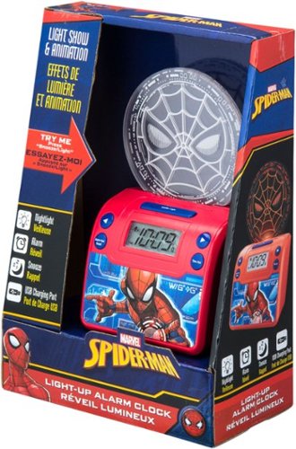 eKids Marvel Spider-Man Alarm Clock - Red GLOBAL SHIPPING