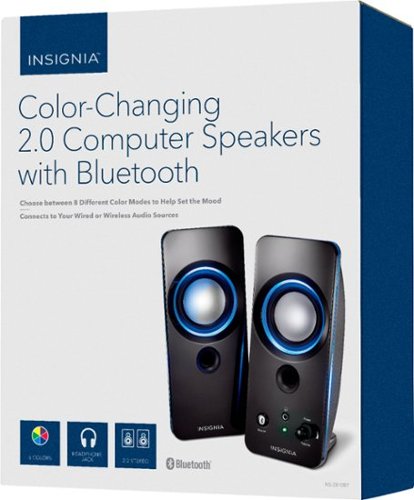 Insignia™ 2.0 Bluetooth Lighted Speaker System (2pc) - Black HOW TO BUY