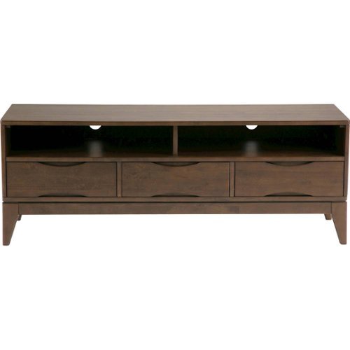 Simpli Home - Harper TV Cabinet for Most TVs Up to 66" - Walnut Brown