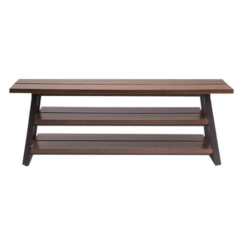 

Simpli Home - Adler TV Stand for Most TVs Up to 72" - Light Walnut Brown