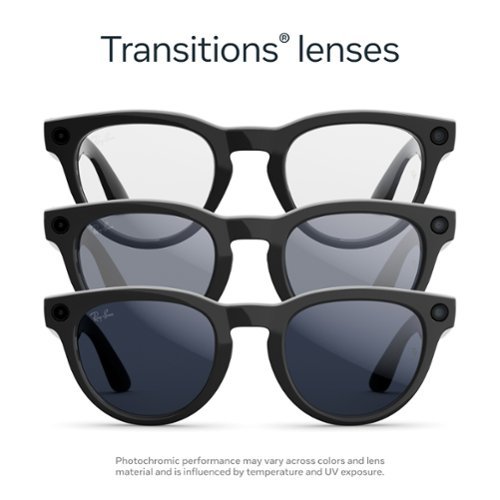 Ray-Ban Meta Headliner Low Bridge (Gen 2) glasses w/ Meta AI, Audio, Photo Compatibility - Transitions Sapphire lenses - Shiny Black GLOBAL SHIPPING