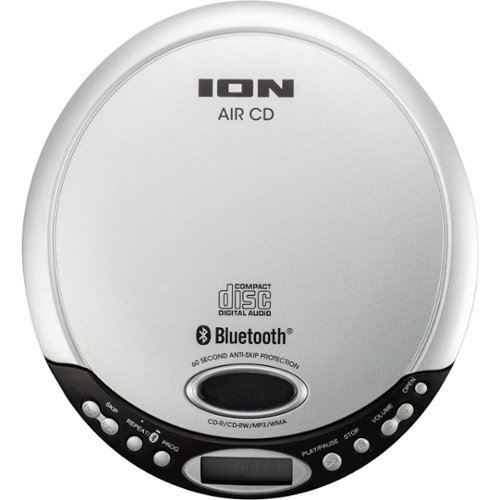  ION Audio - Air Portable CD Player with Bluetooth - Gray With Black